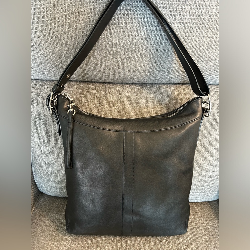 Coach Black Leather Slim Duffle 9188 Bag